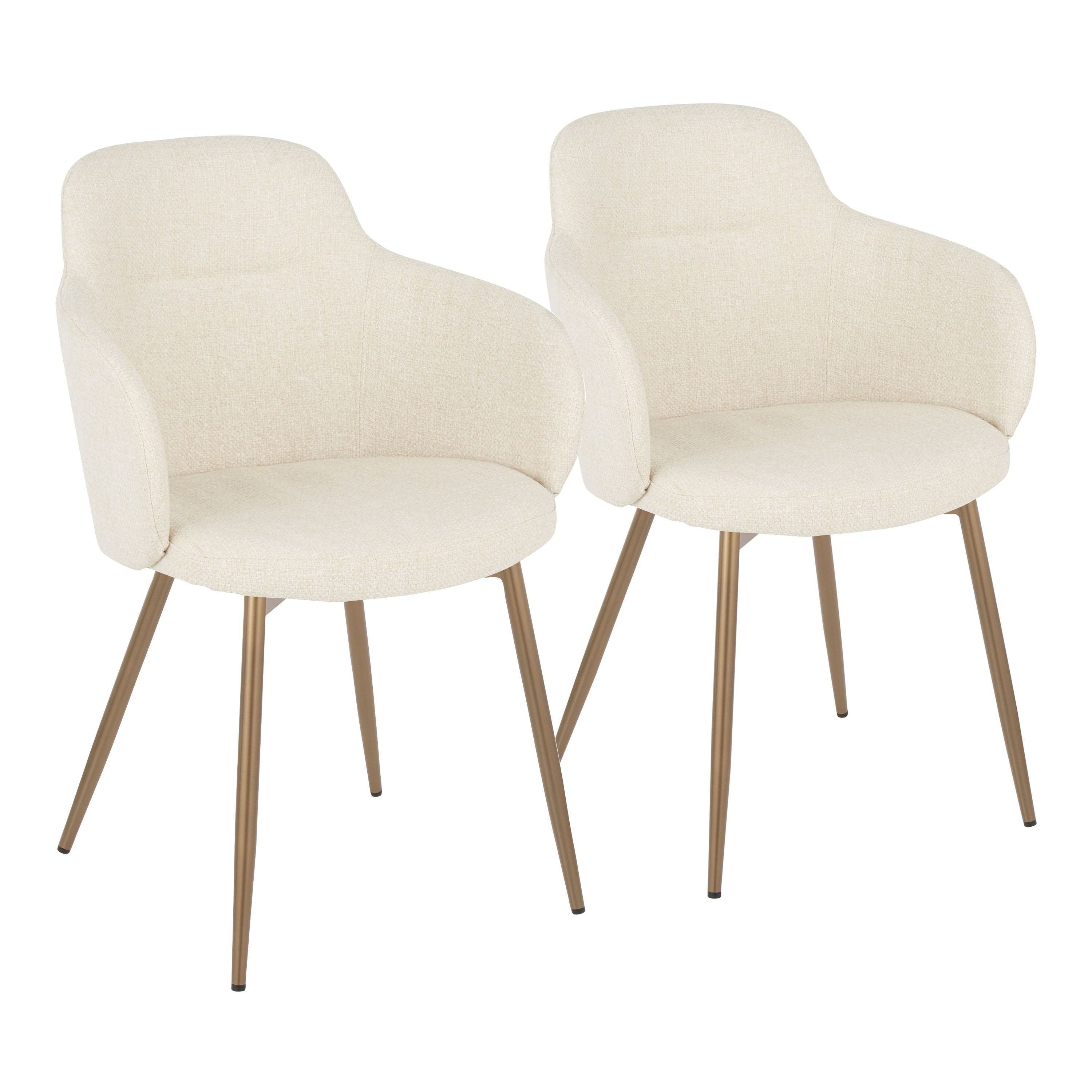 Boyne - Contemporary Chair (Set of 2) - Antique Copper / Cream