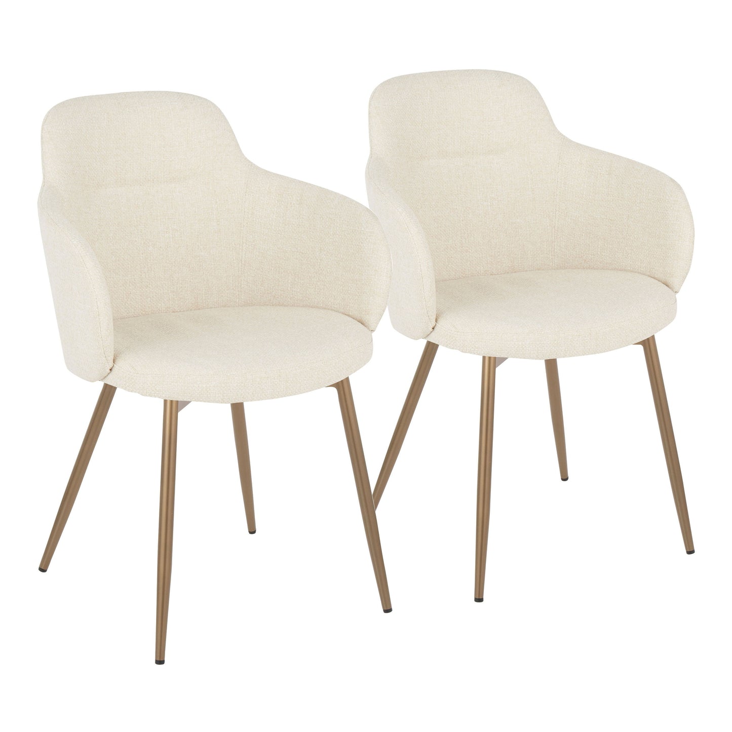 Boyne - Contemporary Chair (Set of 2) - Antique Copper / Cream