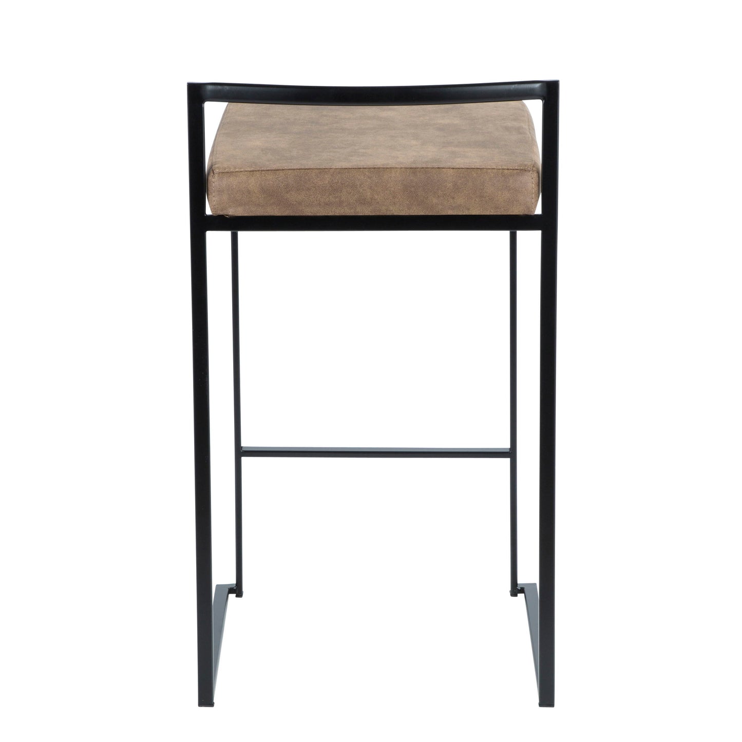 Fuji - Contemporary Stackable Counter Stool (Set of 2) - Brown / Black