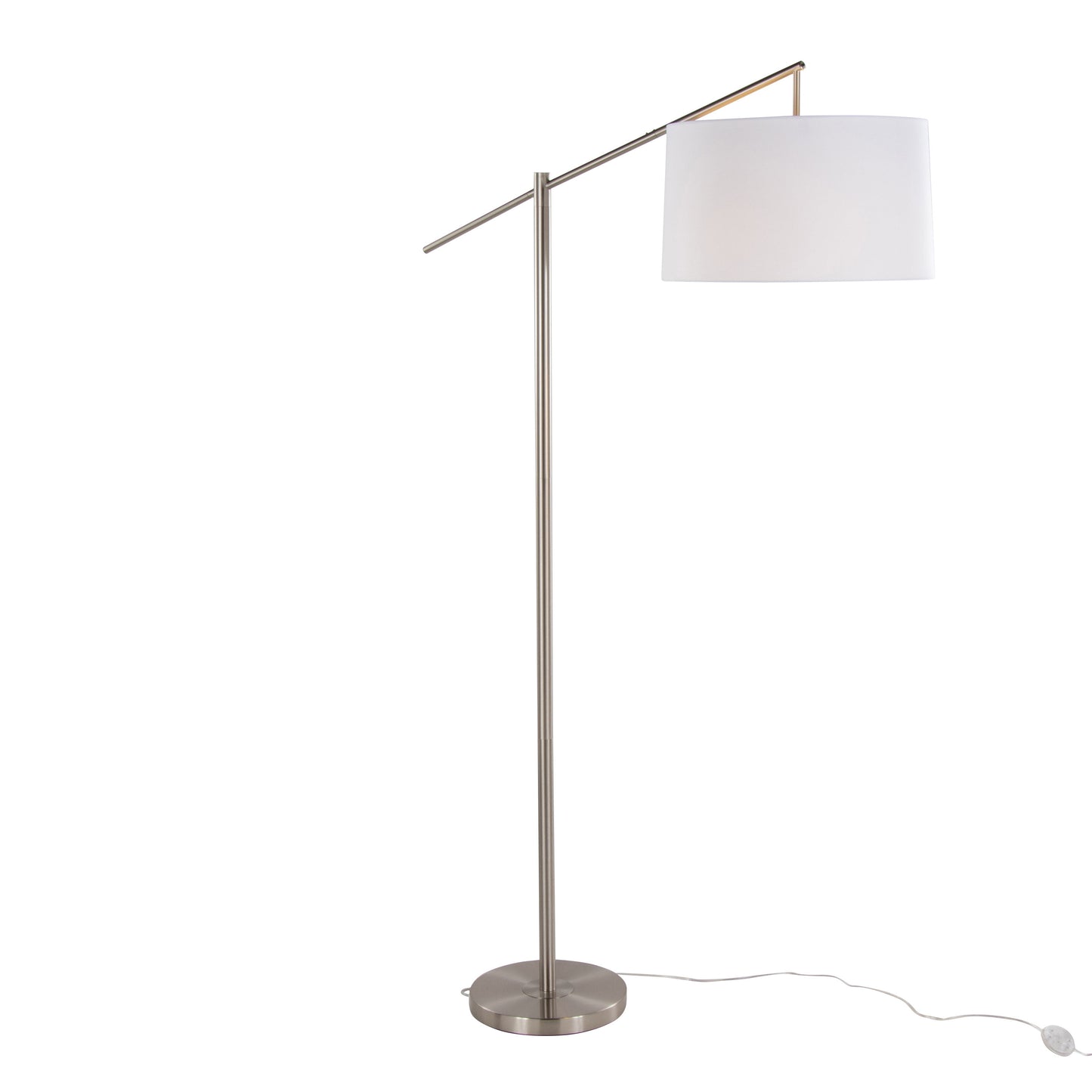 Casper - Contemporary Floor Lamp - Nickel / Off White