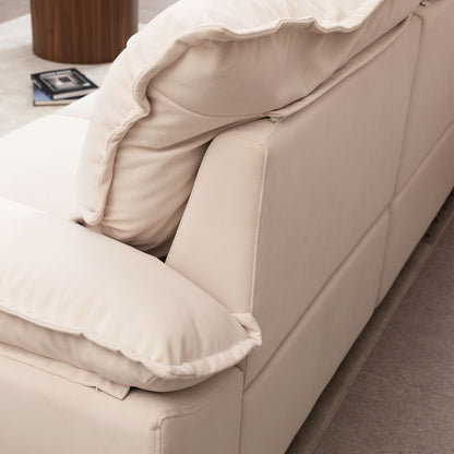 Modern Fabric Sofa With Removable Pillowcase And Backrest, Easy Care - Beige