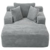 Modern Full Compressed Chaise Lounge Sofa Bed With Removable Pillows, Upholstered - Gray