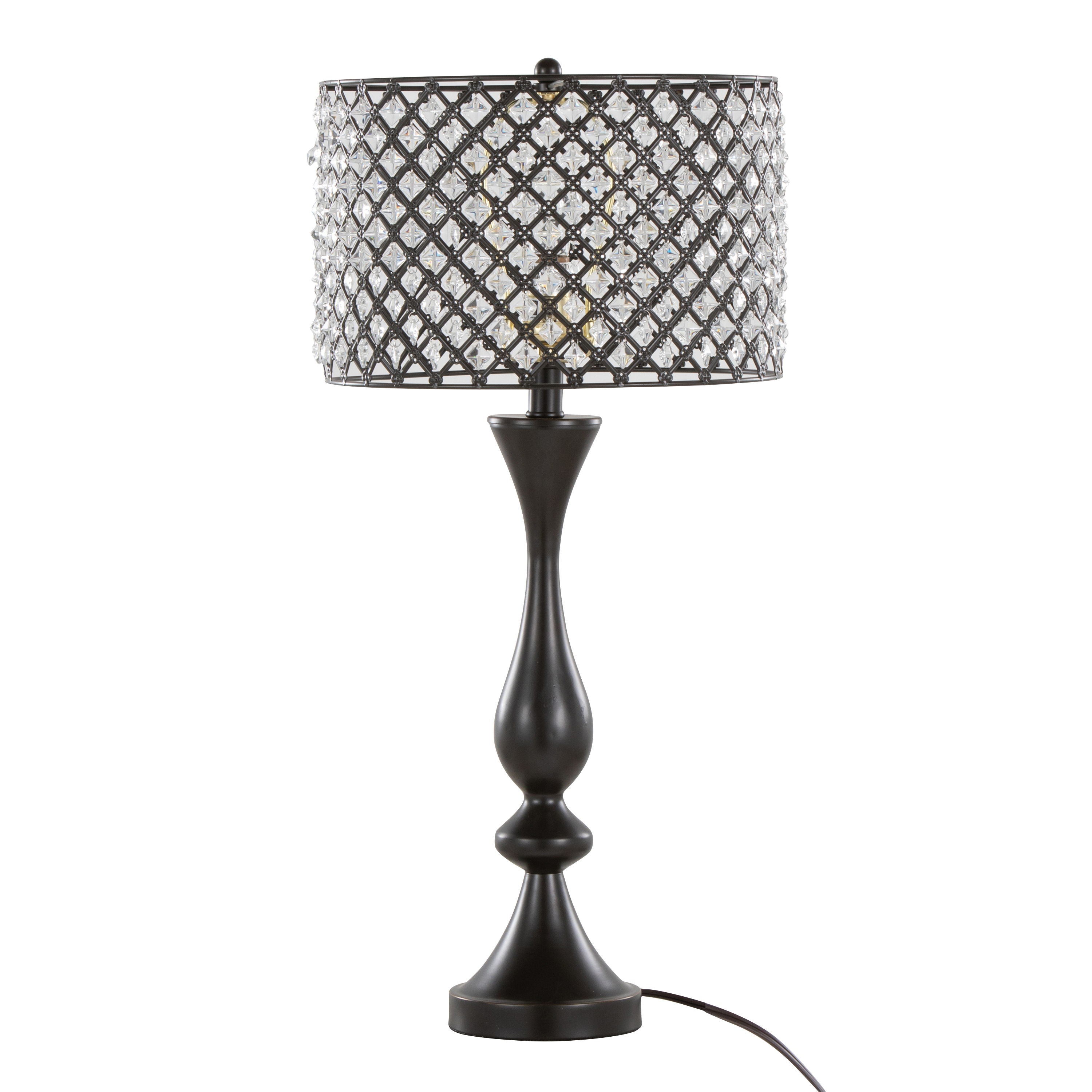 Topaz - Contemporary Table Lamp - Oil Rubbed Bronze / Clear Crystal