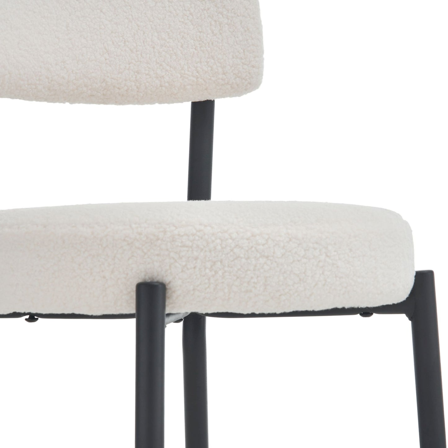Modern Teddy Fabric Upholstered Bar Stools (Set of 4) - White