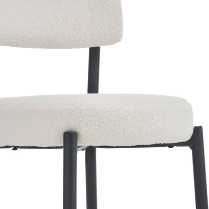Modern Teddy Fabric Upholstered Bar Stools (Set of 4) - White