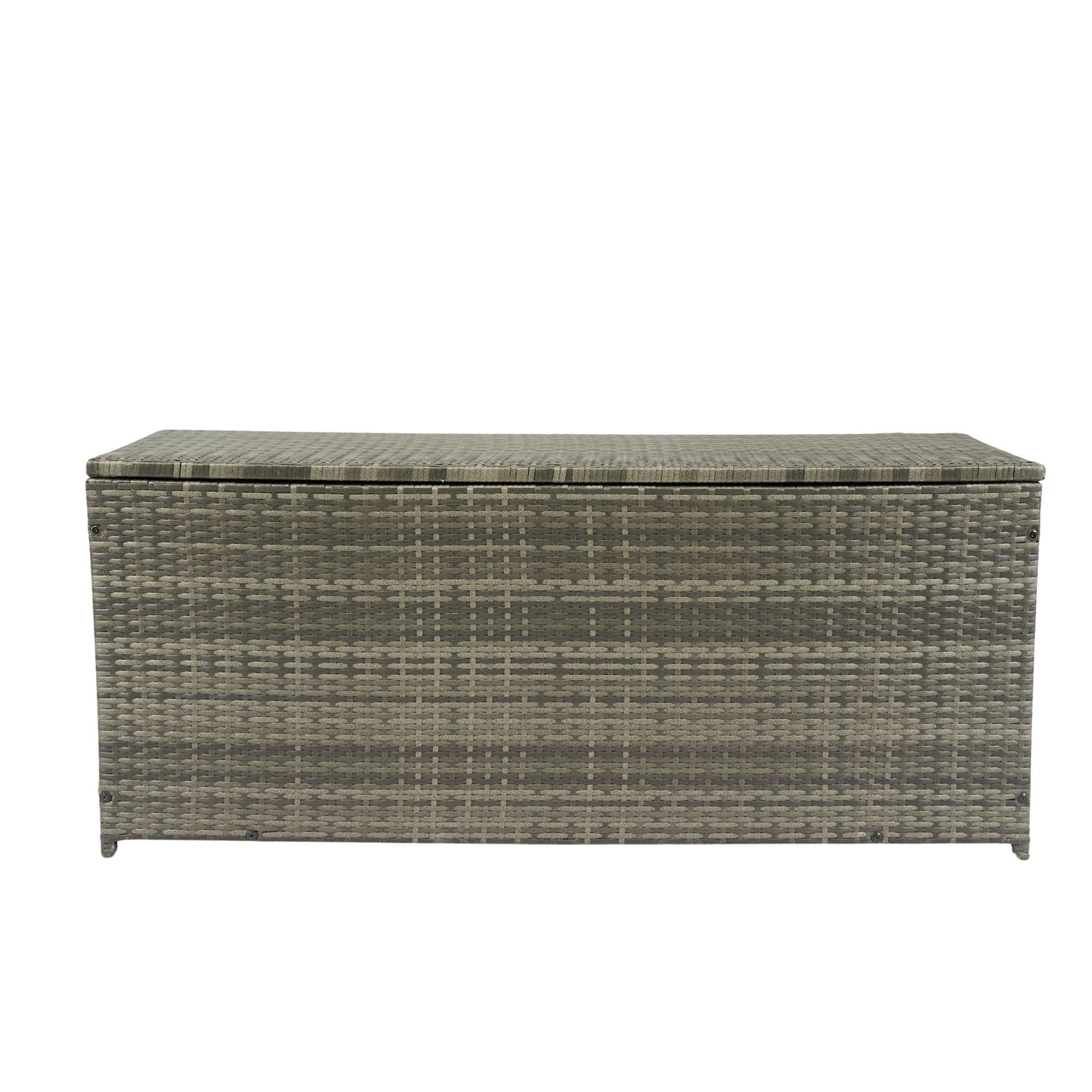 Outdoor Storage Box, 113 Gallon Wicker Patio Deck Boxes With Lid, Outdoor Cushion Storage For Kids Toys, Pillows, Towel, Wicker - Gray