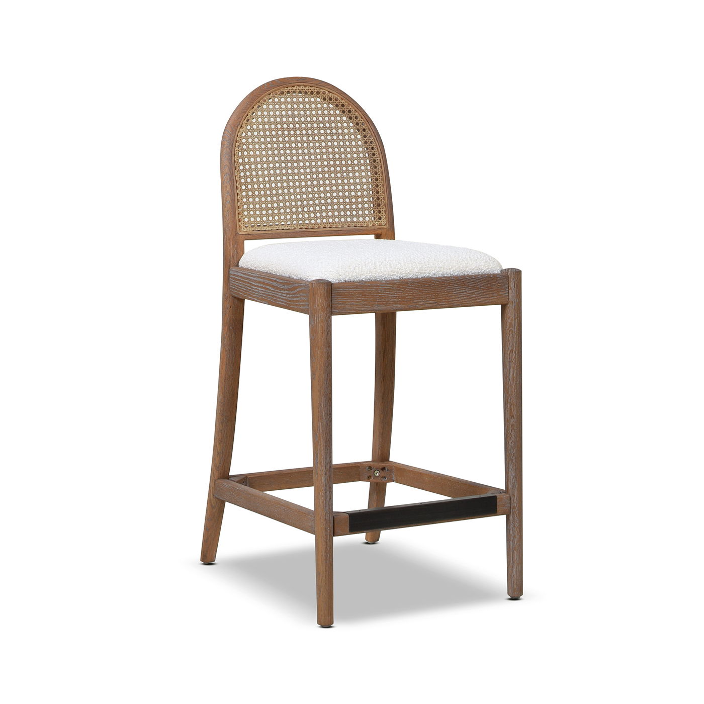 Panama - Curved Back Cane Counter Stool (Set of 2) - Ivory White