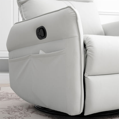 Rocking Recliner Chair, 360 Degree Swivel Nursery Rocking Chair, Glider Chair, Modern Small Rocking Swivel Recliner Chair For Bedroom, Living Room Chair Home Theater Seat, Side Pocket - Light Gray
