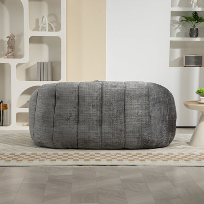 Durable Comfort High Back Bean Bag Sofa Lounger For Adults And Kids - Gray
