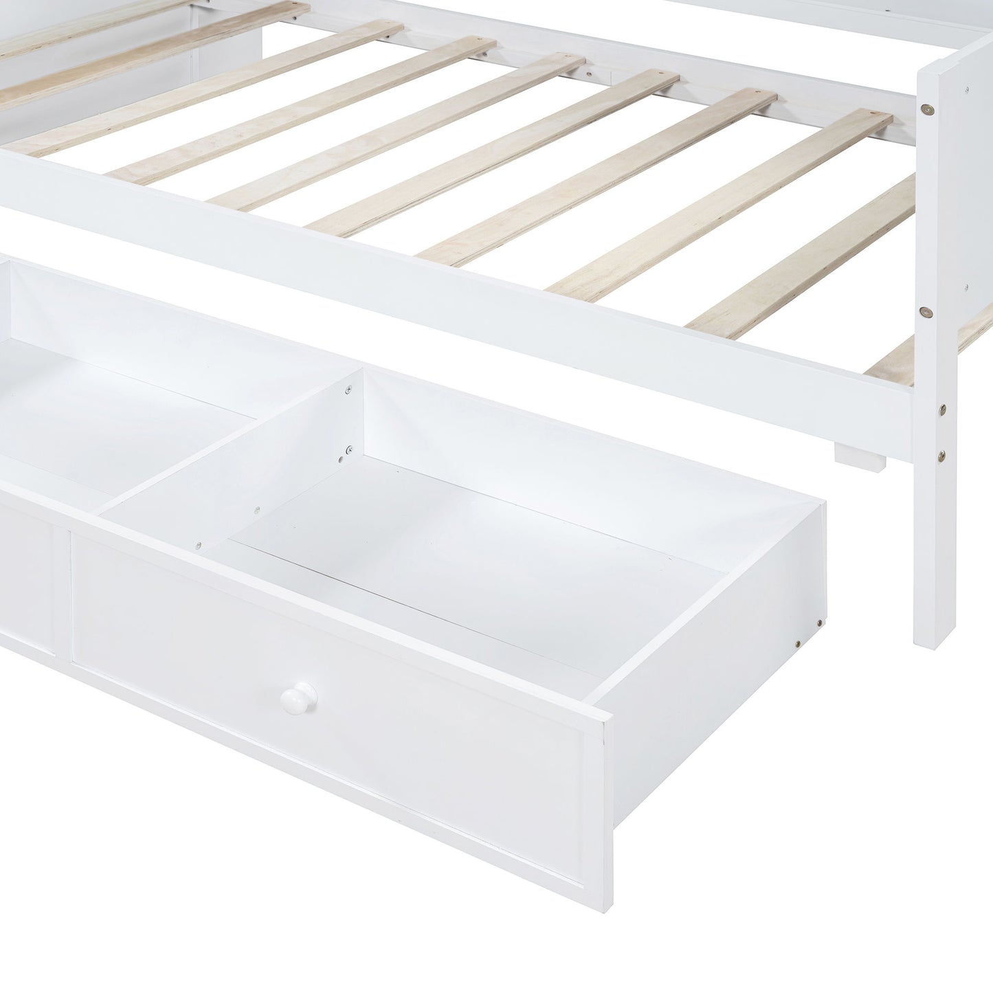 Twin Size Daybed With 3 Drawers USB Ports And Desk - White