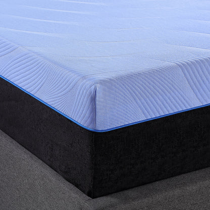 Refresh - 12" Twin Long Size Hybrid Cooling Gelcare Memory Foam And Coil Mattress - Blue