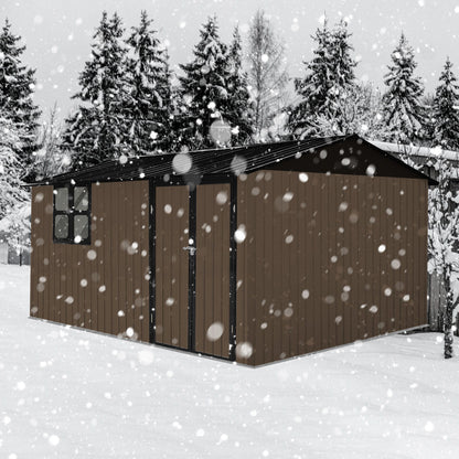10'x12' Garden Sheds Outdoor Storage Sheds With Window - Brown