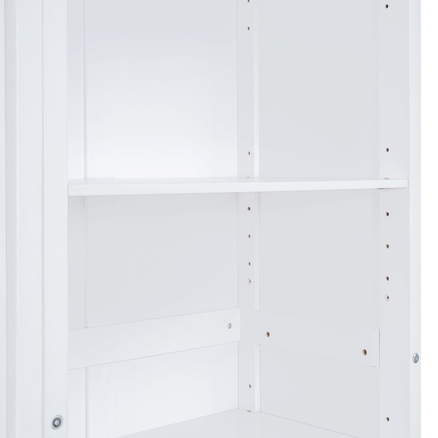 Queen Size Murphy Wall Bed With Shelves - White
