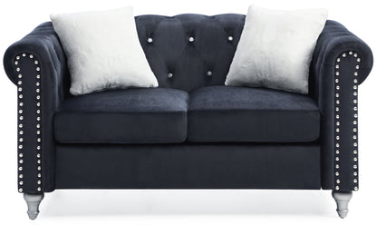 Stylish Contemporary Loveseat - Black