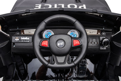 12V7A 30W*2 Four-Wheel Drive Leather Seat One Button Start, Forward And Backward, High And Low Speed, Music, Front Light, Power Display, Two Doors Can Open, 2.4G R / C, Seat Belt Four Wheel Absorber - Black