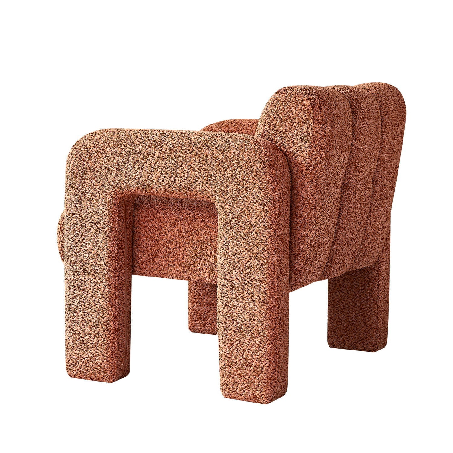 31.10" Wide Boucle Upholstered Accent Chair - Orange
