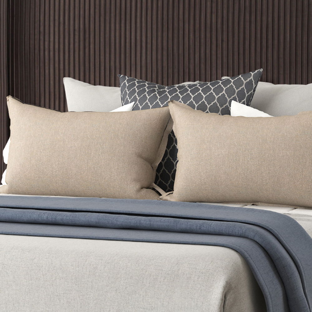 Queen Upholstered Bed - Dark Brown