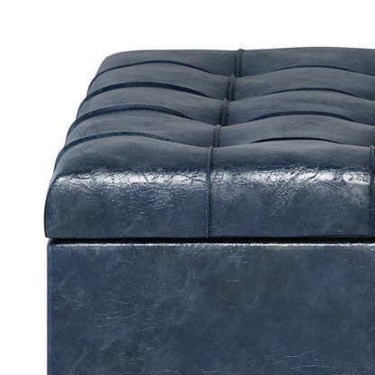 Harrison - Coffee Table Storage Ottoman - Denim Blue