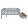 Full Size Daybed Bed With Two Drawers - Gray