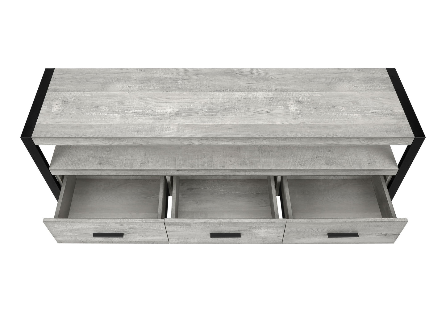 TV Stand, Console, Media Entertainment Center, Storage Drawers, Contemporary & Modern - Gray