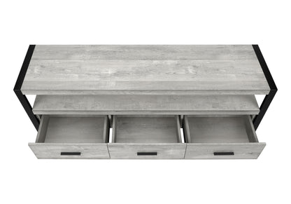 TV Stand, Console, Media Entertainment Center, Storage Drawers, Contemporary & Modern - Gray