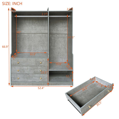 Open Wardrobe Storage For Bedroom - Gray