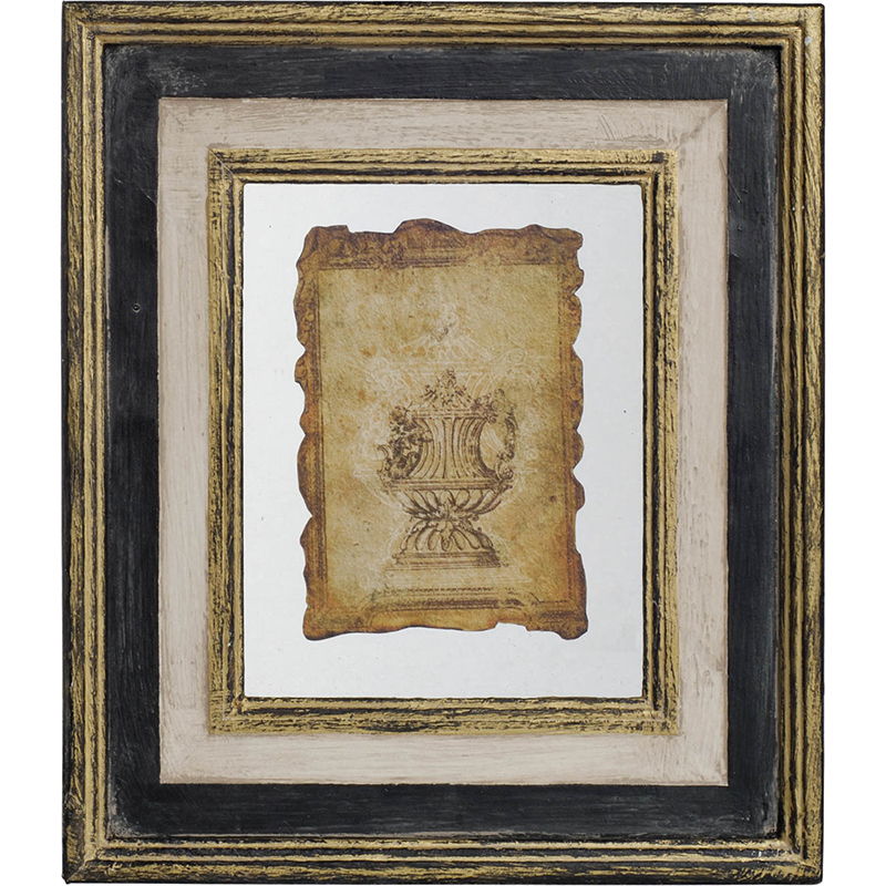 Lucian - Framed Antiqued Sculpture Print - Multicolor