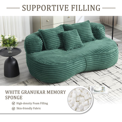 High Back Bean Bag Sofa Lounger For Adults And Kids, Indoor & Outdoor, Durable - Emerald
