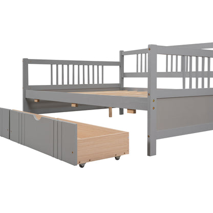 Full Size DayBed With 2 Drawers - Gray