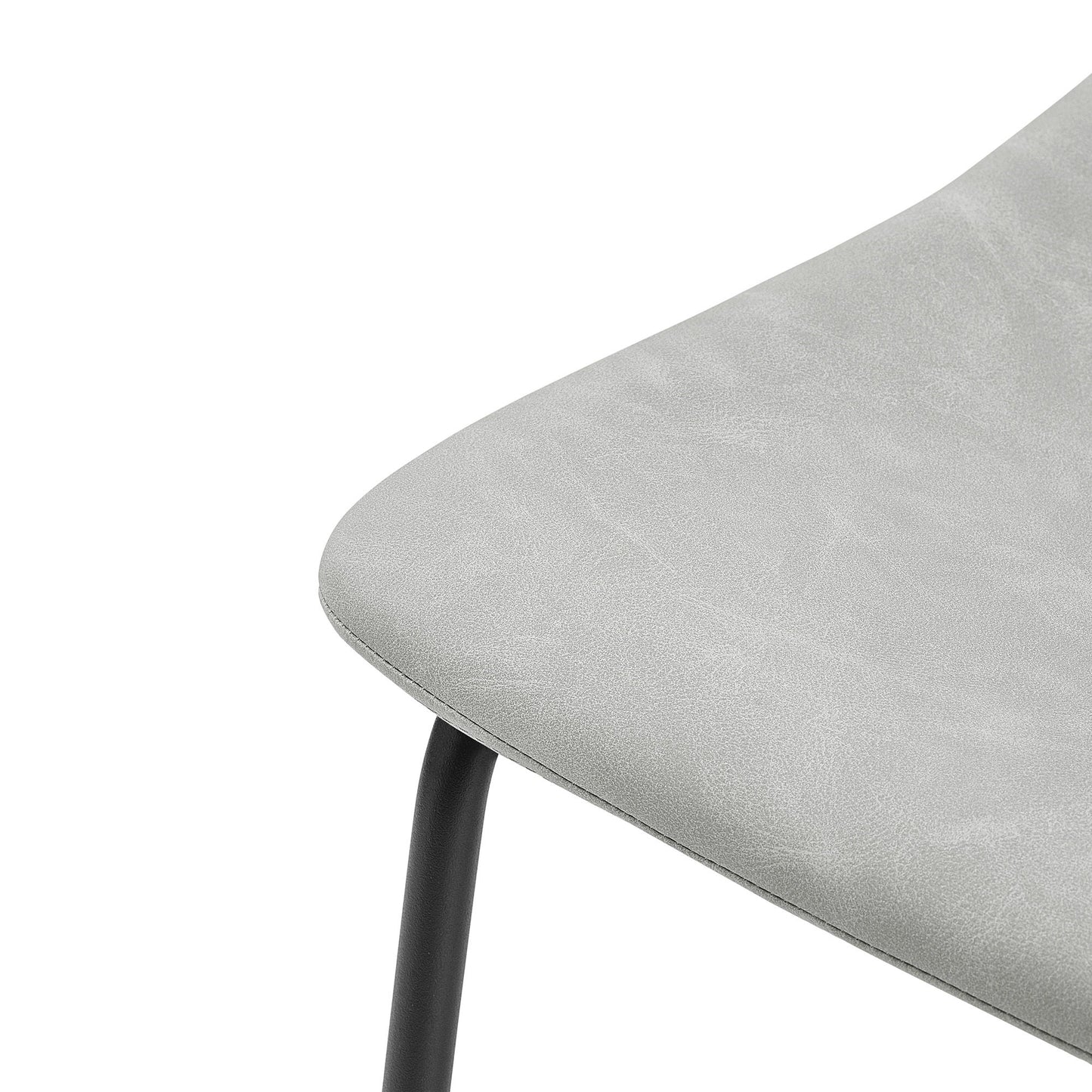Industrial Faux Leather Counter Stools (Set of 2) - Gray