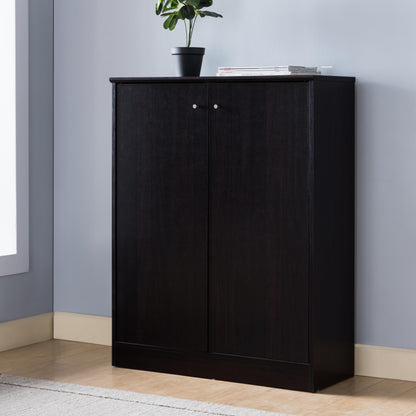 Shoe / Storage Cabinet With Two Doors Five Shelves - Dark
