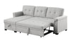 Sierra - Reversible Sleeper Sectional Sofa With Storage Chaise - Light Gray