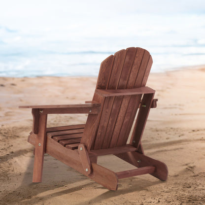 Oversize Outdoor Folding Adirondack Chair, Patio Chair For Garden Backyard Porch Pool Deck Firepit - Coffee