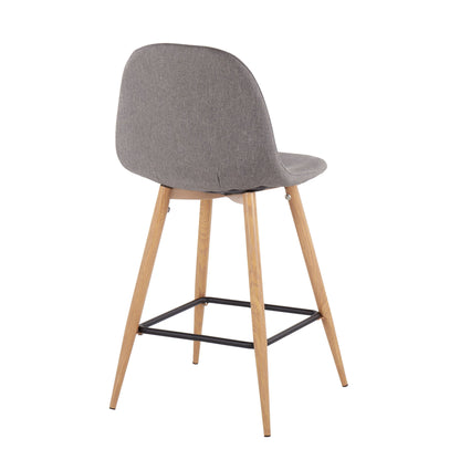 Pebble - Mid-Century Modern Counter Stool (Set of 2) - Natural / Charcoal