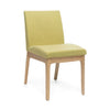 Contemporary Fabric Dining Chairs (Set of 2) - Green / Natural Oak