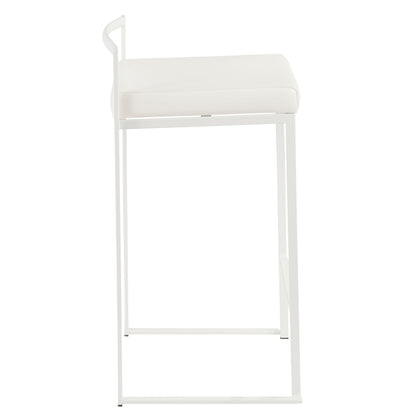 Fuji - Contemporary Stackable Counter Stool (Set of 3) - White
