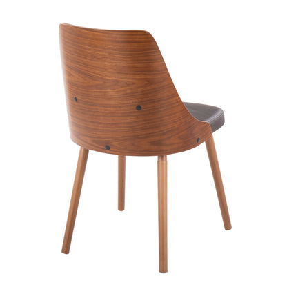 Anabelle - Mid-Century Modern Chair (Set of 2) - Walnut / Brown