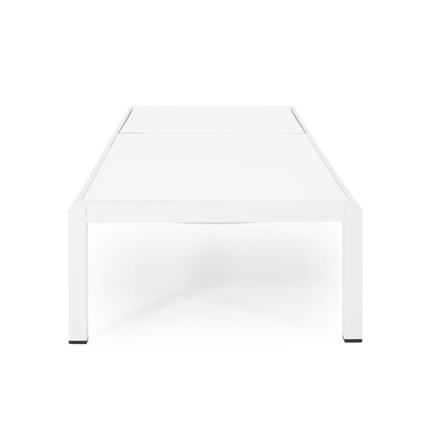 Outdoor Chaise Lounge Chair, Aluminum Adjustable Outside Chair For Pool Patio Beach Yard, All Weather Use UV Resistant 400Lbs Weight Capacity - White