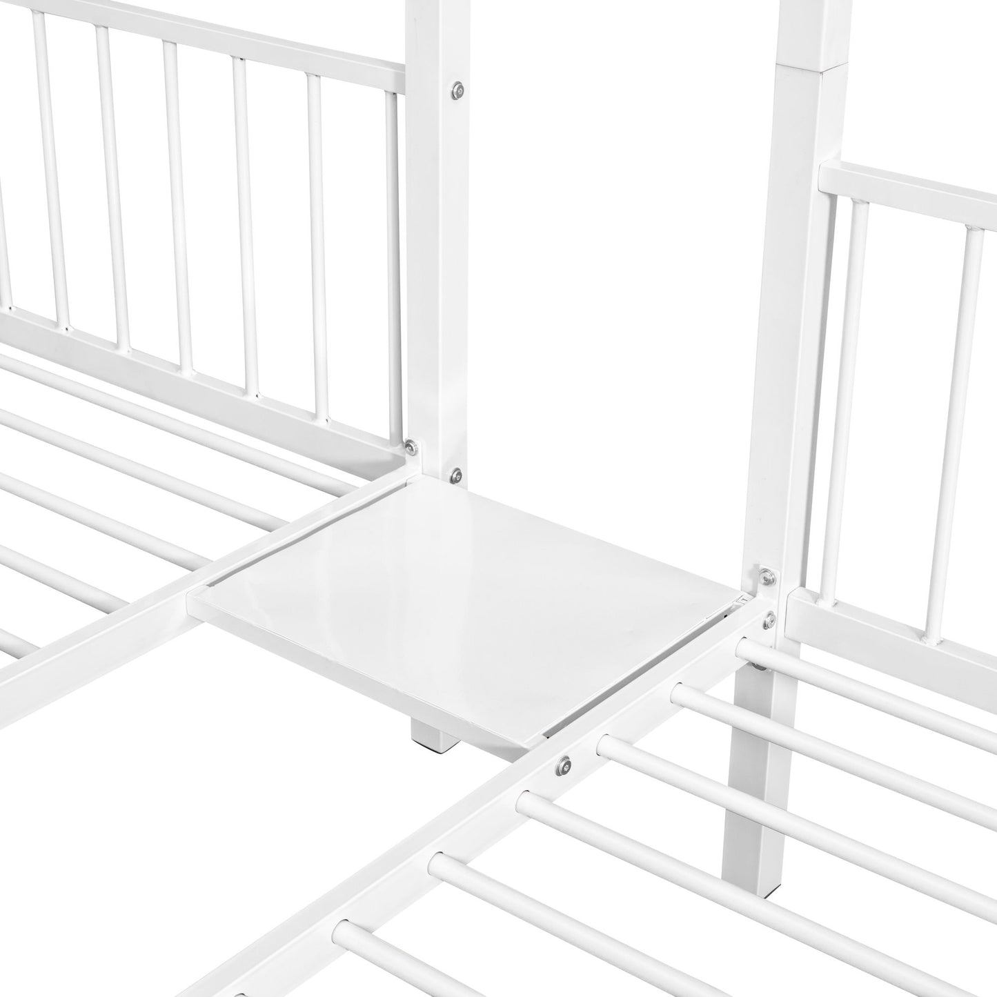 Full Over Twin & Twin Bunk Bed, Triple Bunk Bed With Drawers And Guardrails - White