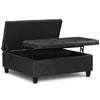 Harrison - Large Square Coffee Table Storage Ottoman - Distressed Black