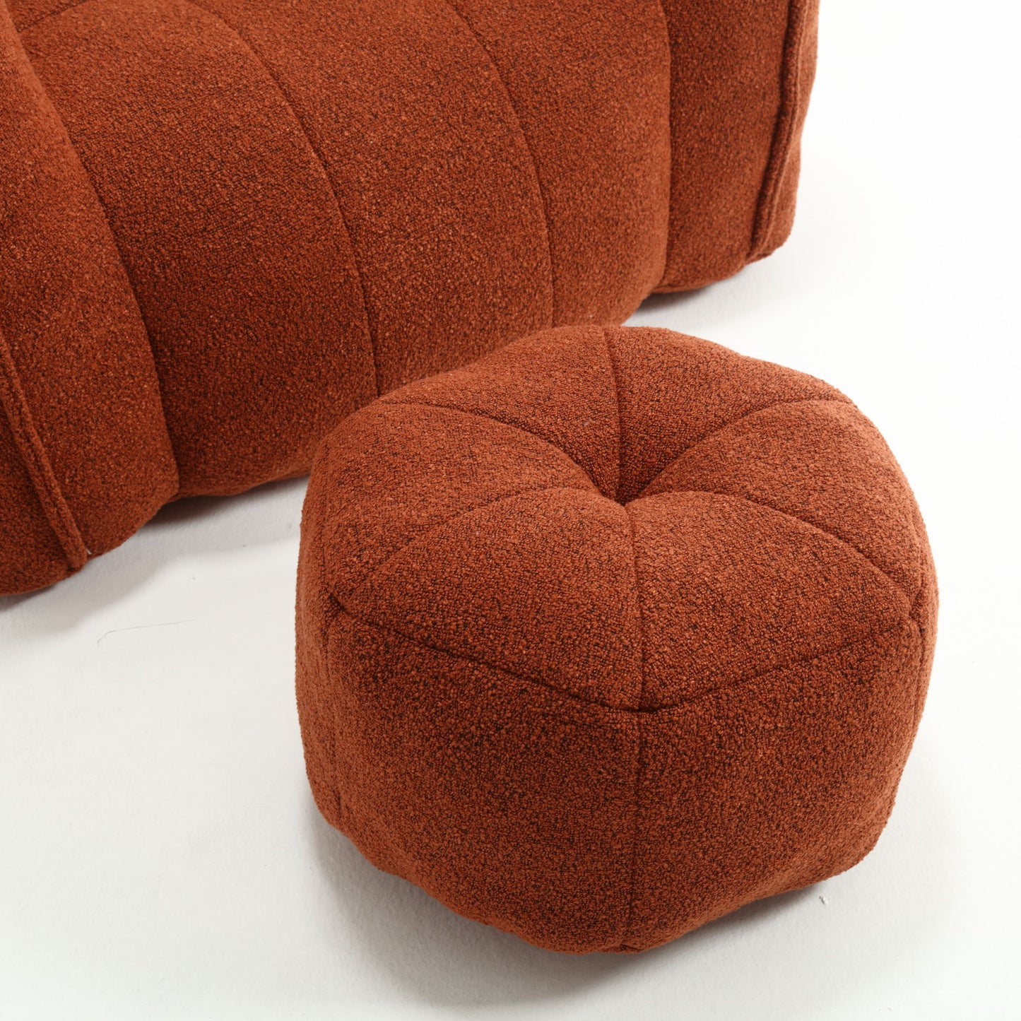 Soft Bean Bag Chair With High Resilient Foam (Chips) - Red / Brown