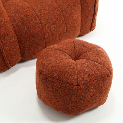 Soft Bean Bag Chair With High Resilient Foam (Chips) - Red / Brown