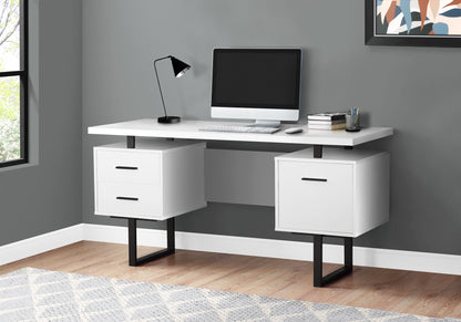 Computer Desk For Home Office, Laptop, Left, Right Set - Up & Storage Drawers - White