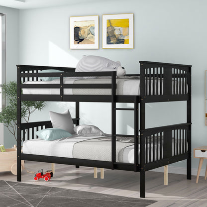 Full Over Full Bunk Bed With Ladder For Bedroom - Espresso