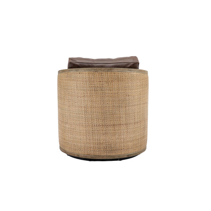 Swivel Barrel Chair, Comfy Round Accent Sofa Chair For Living Room, 360 Degree Swivel - Brown