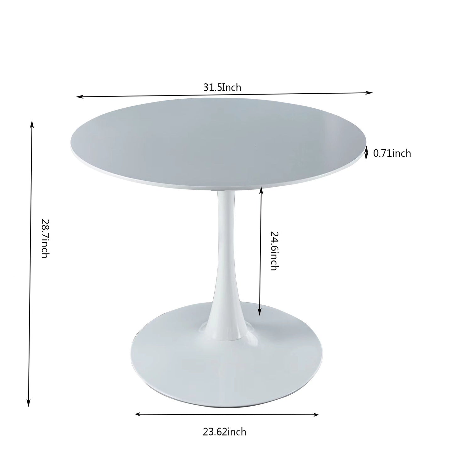 5 Piece Dining Set (MDF Table And 4 Fabric Chairs) - White