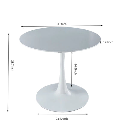 5 Piece Dining Set (MDF Table And 4 Fabric Chairs) - White