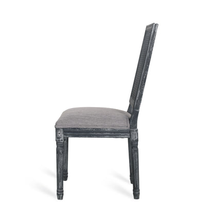 French Country Dining Chair Set With Upholstered Seats And Weathered - Gray