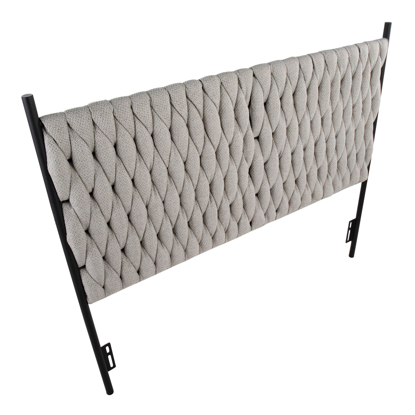 Braided Matisse - Queen Size Headboard - Black / Cream