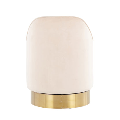 Marla - Contemporary / Glam Vanity Stool - Gold / Cream